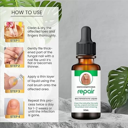 Onychomycosis Repair Bacteriostatic Liquid designed to treat fungal nail infections